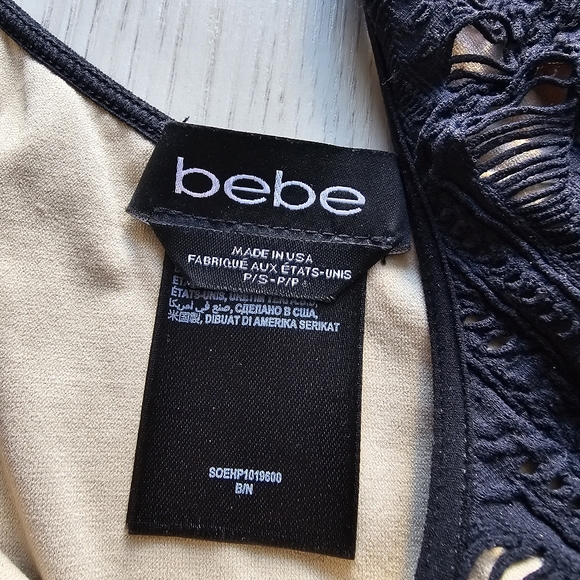 Bebe black and nude bodycon mini tank dress - small - Picture 2 of 6